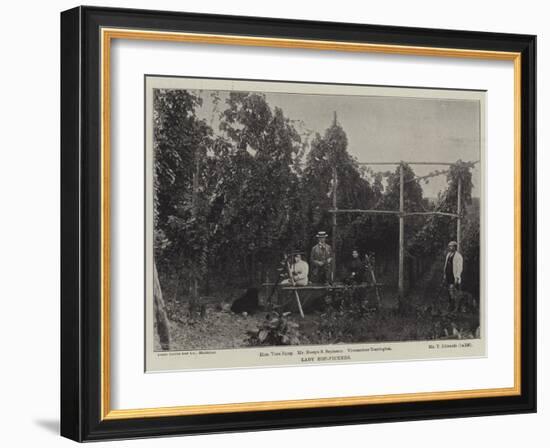 Lady Hop-Pickers-null-Framed Giclee Print