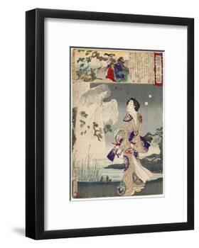 Lady Iga and the Ghost of Sasaki Kiyotaka, 1886-Toyohara Chikanobu-Framed Giclee Print