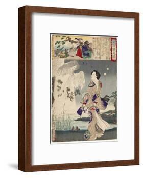 Lady Iga and the Ghost of Sasaki Kiyotaka, 1886-Toyohara Chikanobu-Framed Giclee Print