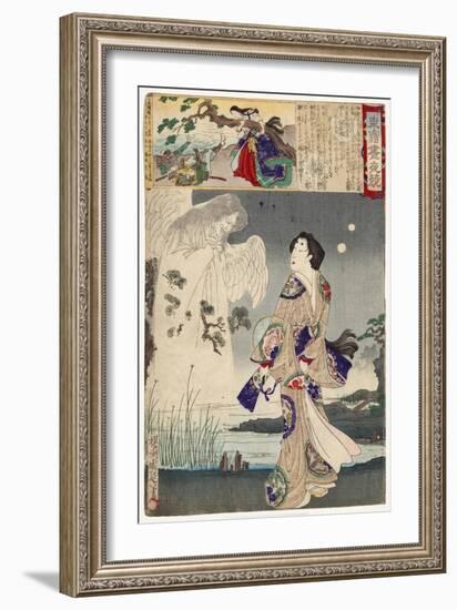 Lady Iga and the Ghost of Sasaki Kiyotaka, 1886-Toyohara Chikanobu-Framed Giclee Print