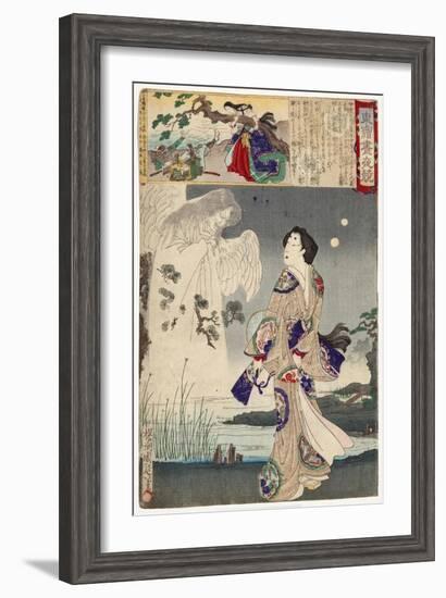 Lady Iga and the Ghost of Sasaki Kiyotaka, 1886-Toyohara Chikanobu-Framed Giclee Print