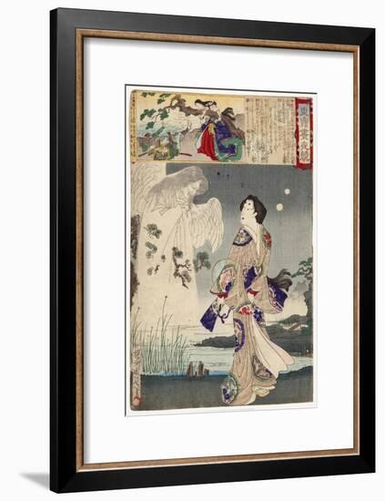 Lady Iga and the Ghost of Sasaki Kiyotaka, 1886-Toyohara Chikanobu-Framed Giclee Print