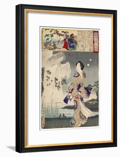 Lady Iga and the Ghost of Sasaki Kiyotaka, 1886-Toyohara Chikanobu-Framed Giclee Print