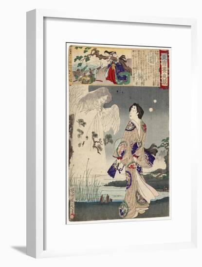 Lady Iga and the Ghost of Sasaki Kiyotaka, 1886-Toyohara Chikanobu-Framed Giclee Print