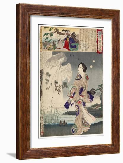 Lady Iga and the Ghost of Sasaki Kiyotaka, 1886-Toyohara Chikanobu-Framed Giclee Print