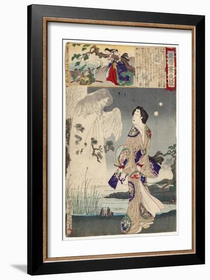 Lady Iga and the Ghost of Sasaki Kiyotaka, 1886-Toyohara Chikanobu-Framed Giclee Print