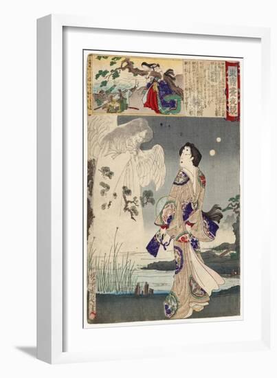 Lady Iga and the Ghost of Sasaki Kiyotaka, 1886-Toyohara Chikanobu-Framed Giclee Print