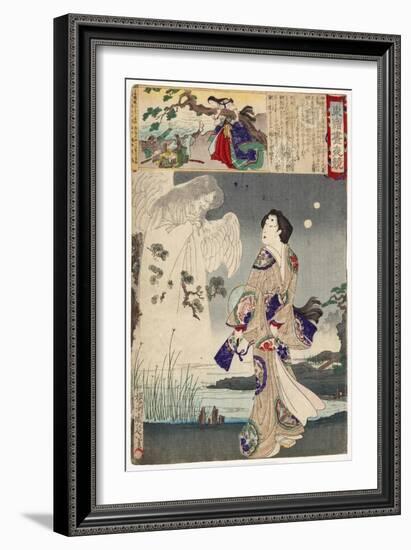 Lady Iga and the Ghost of Sasaki Kiyotaka, 1886-Toyohara Chikanobu-Framed Giclee Print