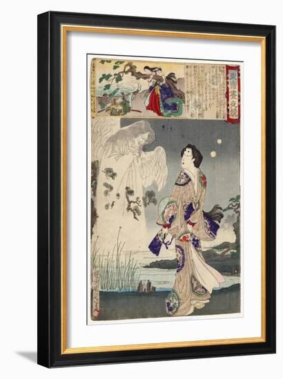 Lady Iga and the Ghost of Sasaki Kiyotaka, 1886-Toyohara Chikanobu-Framed Giclee Print