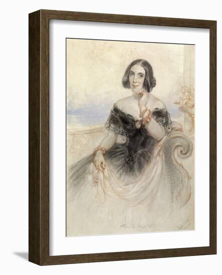 Lady in a Black Dress, 1847-John Hayter-Framed Giclee Print