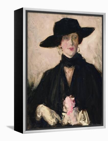 Lady in a Black Hat-Francis Campbell Boileau Cadell-Framed Premier Image Canvas