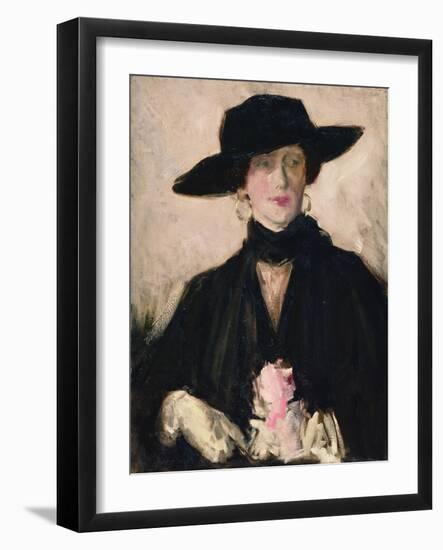 Lady in a Black Hat-Francis Campbell Boileau Cadell-Framed Giclee Print