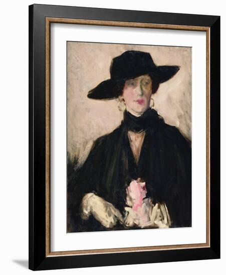 Lady in a Black Hat-Francis Campbell Boileau Cadell-Framed Giclee Print