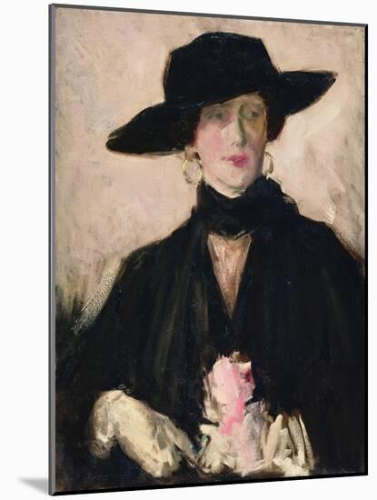 Lady in a Black Hat-Francis Campbell Boileau Cadell-Mounted Giclee Print