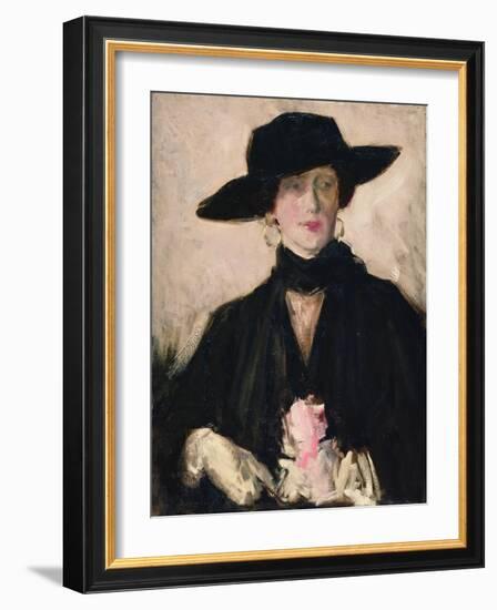 Lady in a Black Hat-Francis Campbell Boileau Cadell-Framed Giclee Print