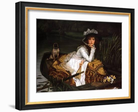 Lady in a Boat-James Tissot-Framed Art Print