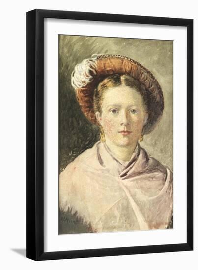 Lady in a Feathered Hat-William Henry Hunt-Framed Giclee Print