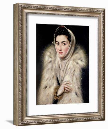 Lady in a Fur Wrap-El Greco-Framed Giclee Print