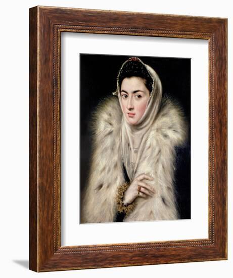 Lady in a Fur Wrap-El Greco-Framed Giclee Print