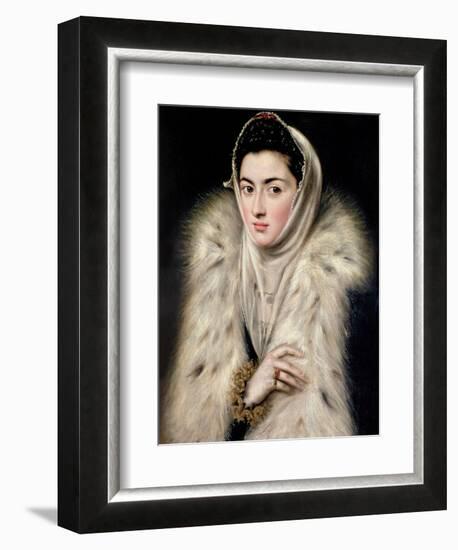 Lady in a Fur Wrap-El Greco-Framed Giclee Print