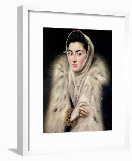 Lady in a Fur Wrap-El Greco-Framed Giclee Print