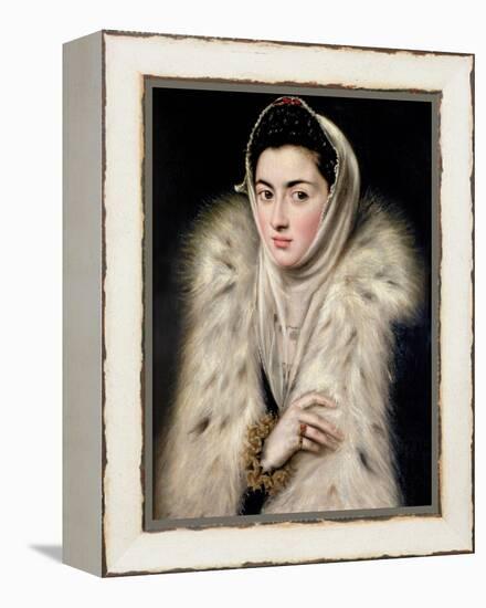 Lady in a Fur Wrap-El Greco-Framed Premier Image Canvas