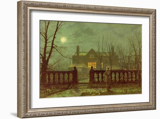 Lady in a Garden by Moonlight, 1892-John Atkinson Grimshaw-Framed Giclee Print