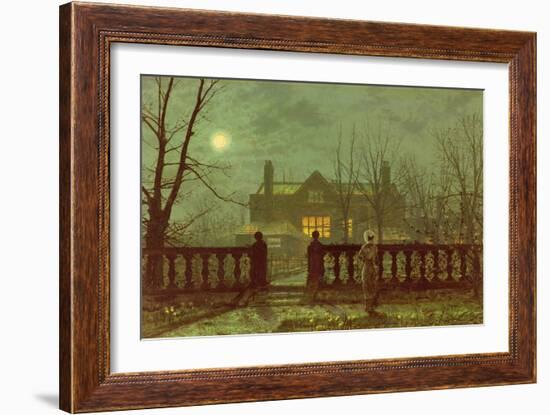 Lady in a Garden by Moonlight, 1892-John Atkinson Grimshaw-Framed Giclee Print