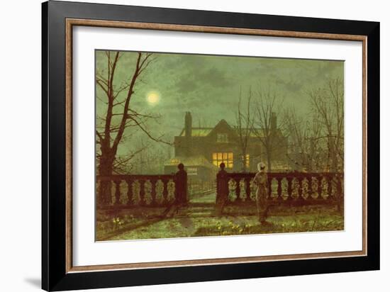 Lady in a Garden by Moonlight, 1892-John Atkinson Grimshaw-Framed Giclee Print