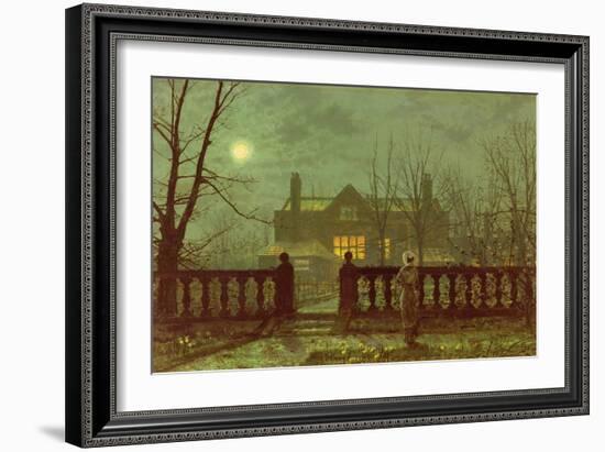 Lady in a Garden by Moonlight, 1892-John Atkinson Grimshaw-Framed Giclee Print