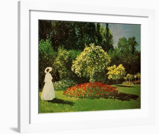 Lady in a Garden-Claude Monet-Framed Art Print