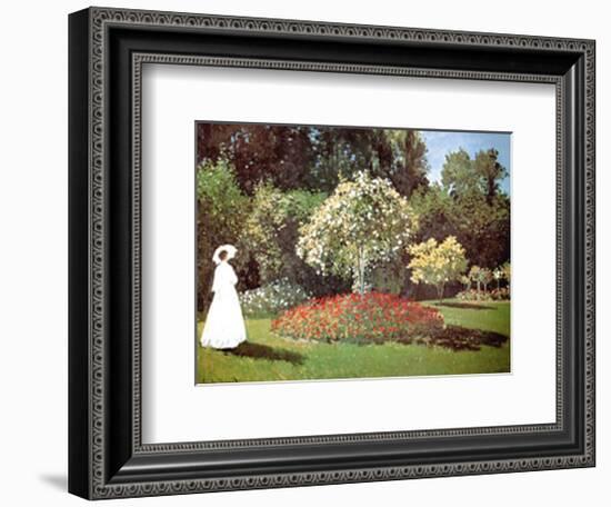 Lady in a Garden-Claude Monet-Framed Art Print