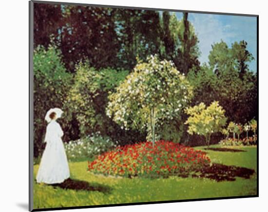Lady in a Garden-Claude Monet-Mounted Art Print