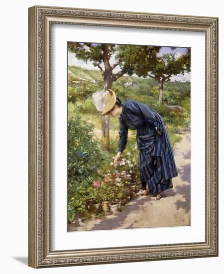 Lady in a Garden-Victor Gabriel Gilbert-Framed Giclee Print