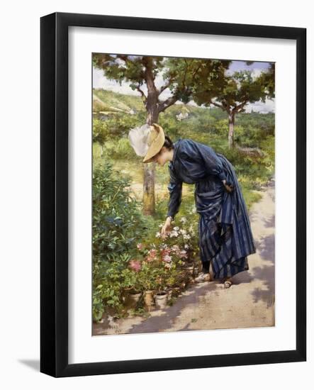 Lady in a Garden-Victor Gabriel Gilbert-Framed Giclee Print