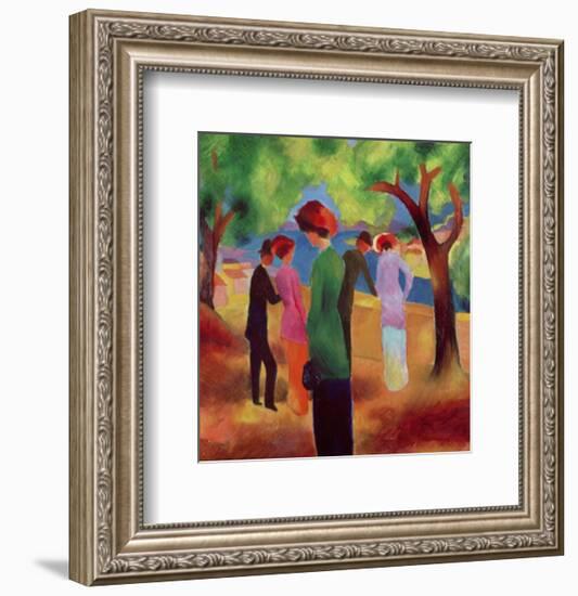 Lady in a Green Coat-Auguste Macke-Framed Art Print