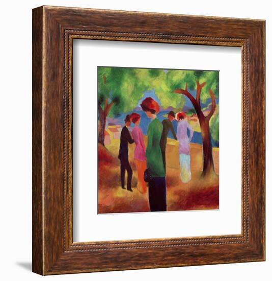 Lady in a Green Coat-Auguste Macke-Framed Art Print