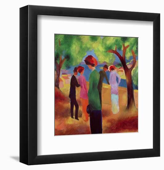 Lady in a Green Coat-Auguste Macke-Framed Art Print