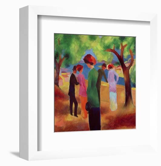 Lady in a Green Coat-Auguste Macke-Framed Art Print