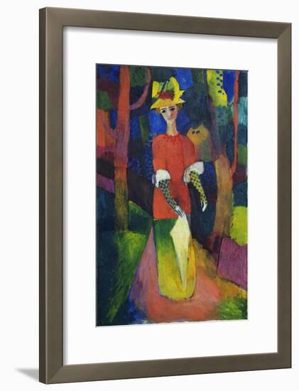 Lady in a Park. 1914-August Macke-Framed Giclee Print