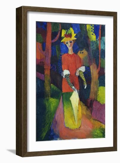 Lady in a Park. 1914-August Macke-Framed Giclee Print