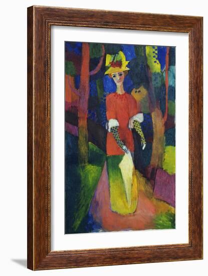 Lady in a Park. 1914-August Macke-Framed Giclee Print