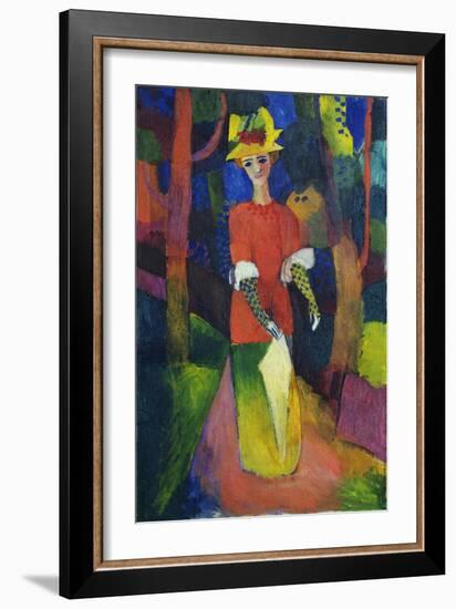 Lady in a Park. 1914-August Macke-Framed Giclee Print