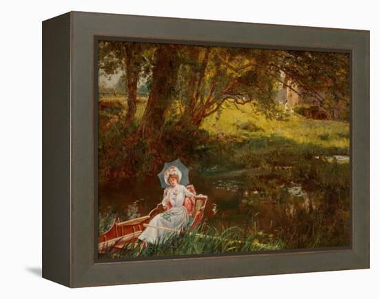 Lady in a Punt-Henry John Yeend King-Framed Premier Image Canvas