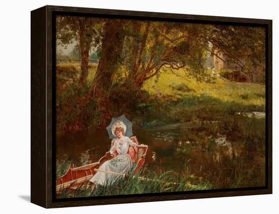 Lady in a Punt-Henry John Yeend King-Framed Premier Image Canvas