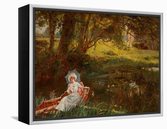 Lady in a Punt-Henry John Yeend King-Framed Premier Image Canvas