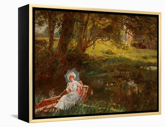 Lady in a Punt-Henry John Yeend King-Framed Premier Image Canvas