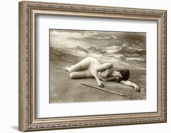 Lady in a swimsuit, vintage-French School-Framed Photographic Print