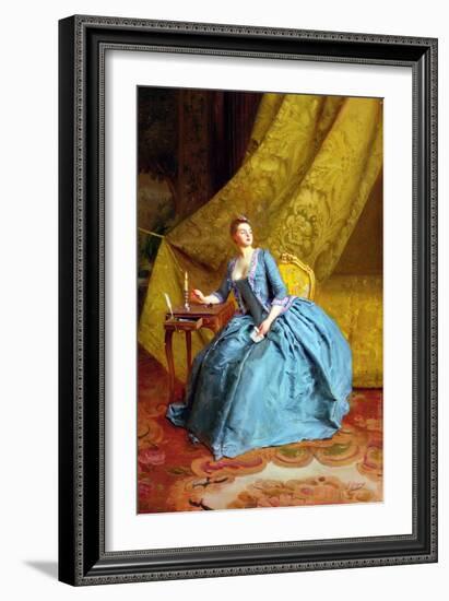 Lady in an Interior-Gustave Jacquet-Framed Giclee Print