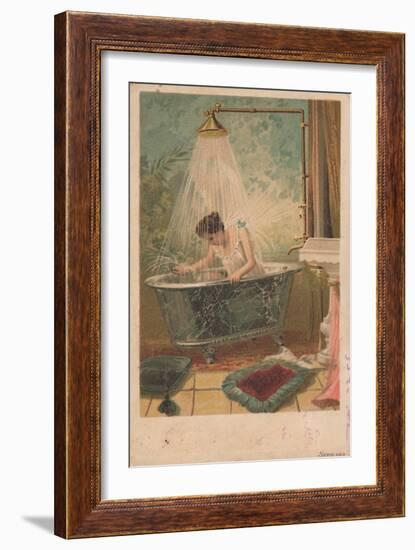Lady in Bath-null-Framed Giclee Print